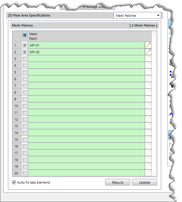 Mesh Patches Panel