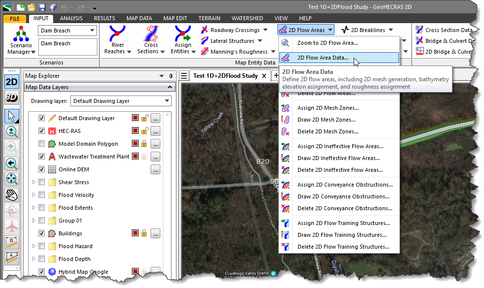 2D Flow Area Data Command