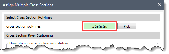 Cross section polylines entry