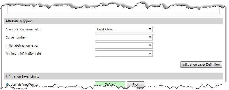 Attribute Mapping section for SCS Curve Number method