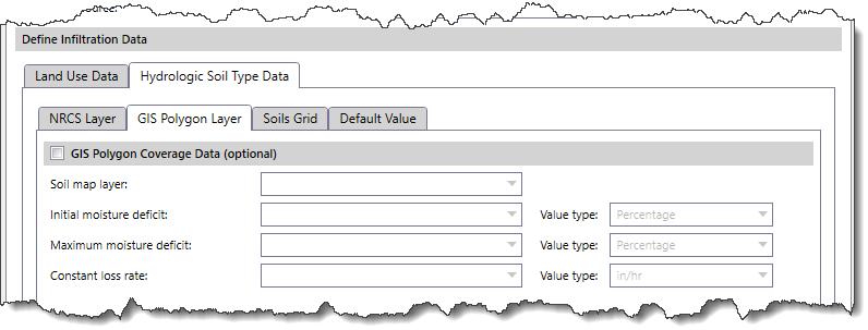 GIS Polygon Layer — Selecting Deficit Constant as Infiltration Method