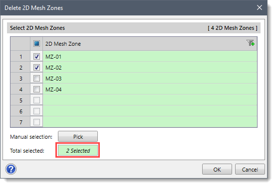 Total selected read-only field