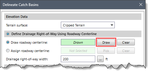 Draw Roadway Centerline Read-only Field
