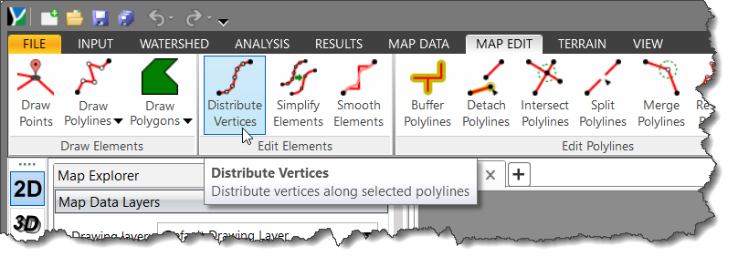 Distribute Vertices ribbon menu command