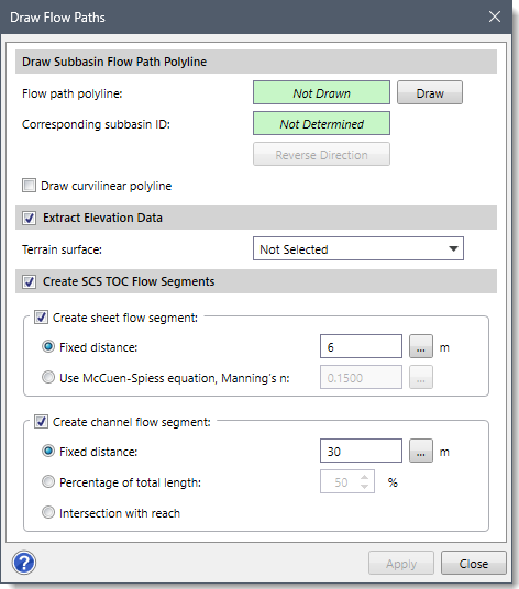 Draw Flow Paths Dialog Box