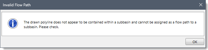 Invalid Flow Path Informational Dialog Box