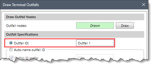Outfall ID radio button option