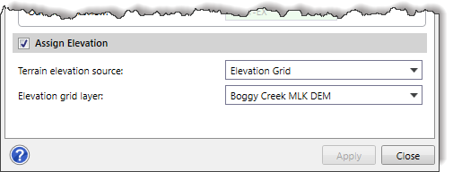Assign Elevation section