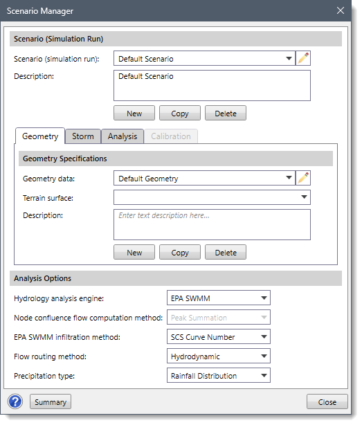 Scenario Manager dialog box