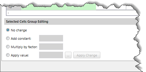 Selected Cell Group Editing section