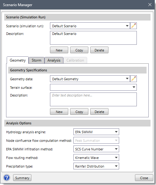 Scenario Manager Dialog Box