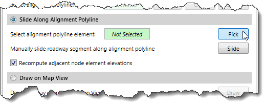 Pick Button - Select alignment polyline element