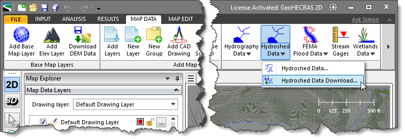 Hydroshed Data Download command
