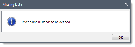 Missing Data informational dialog box