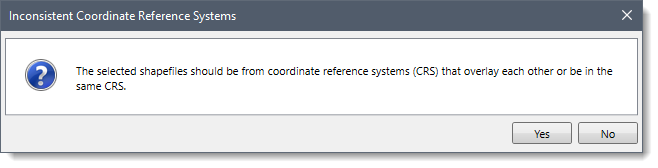Inconsistent CRS dialog box
