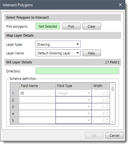Intersect Polygons dialog box