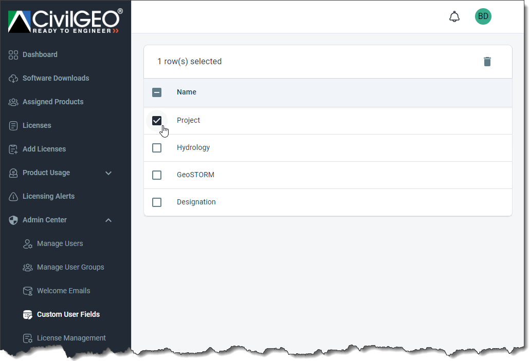 Deleting Custom Fields