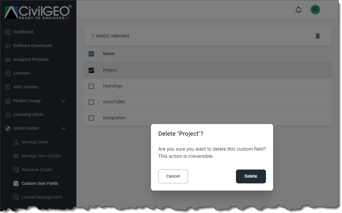 Delete Button