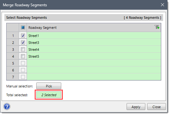 Total selected read-only field