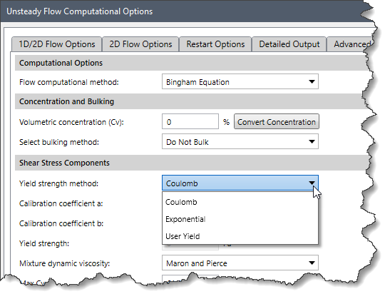  Yield Strength Method dropdown combo box