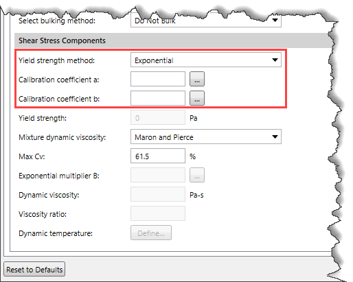 Calibration coefficient a and Calibration coefficient b entry fields