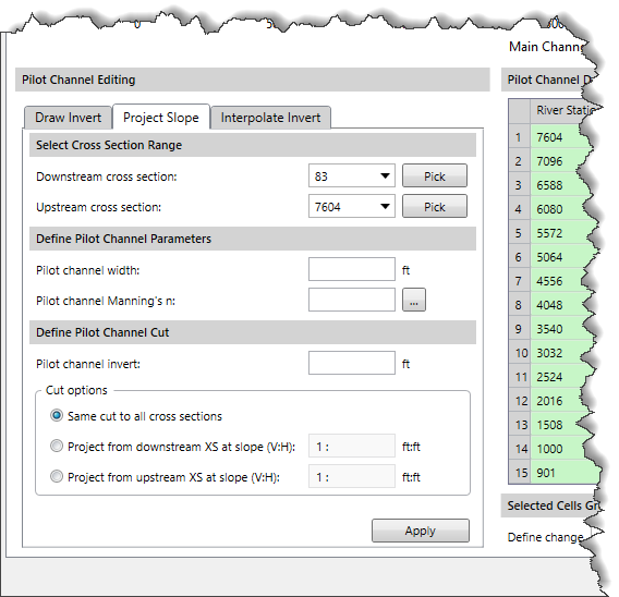 Project Slope panel