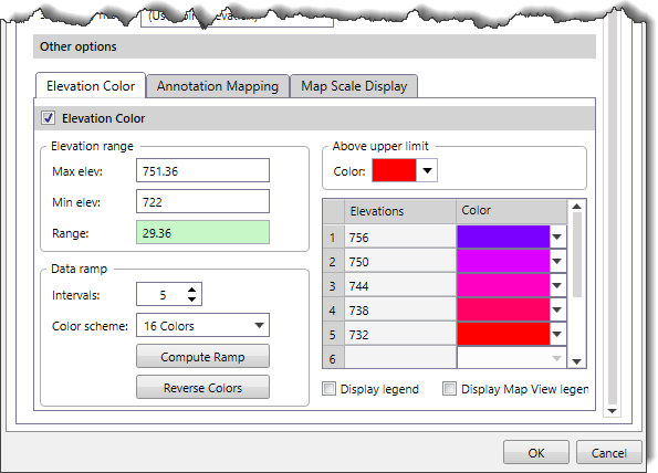 Elevation Color section