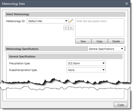 Meteorology Data Dialog Box