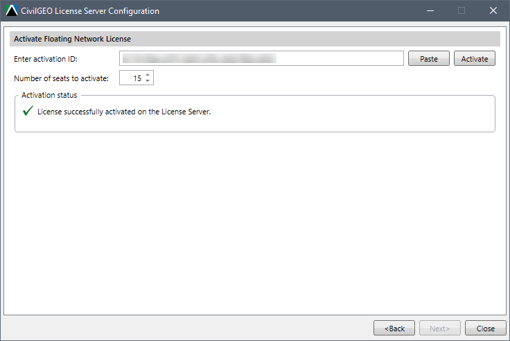 Renew a network license successful