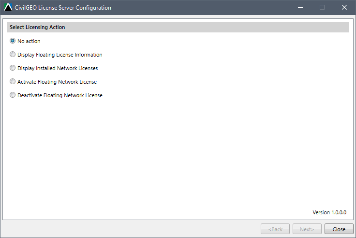 CivilGEO License Server Configuration dialog box