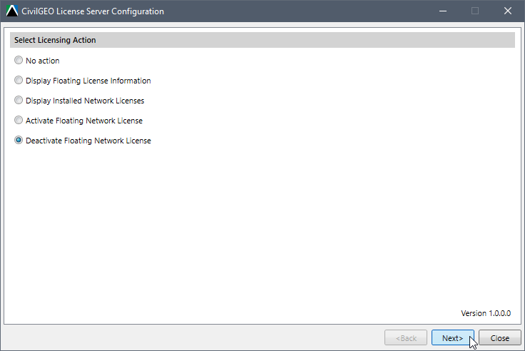 Deactivate Floating Network License option