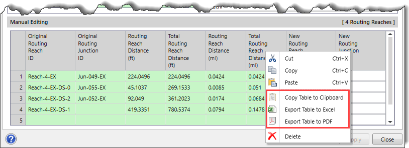 Copying and Exporting Table Data