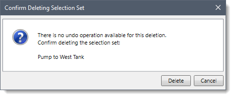 Confirm Deleting Selection Set dialog box