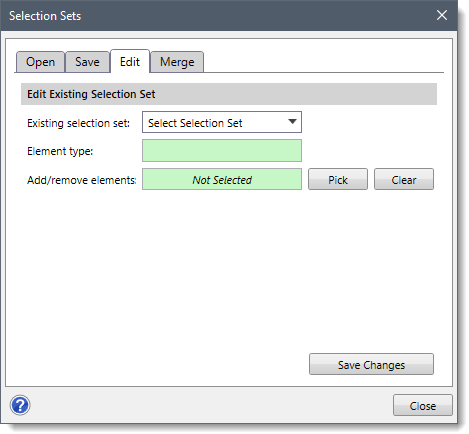 Edit Selection Set dialog box