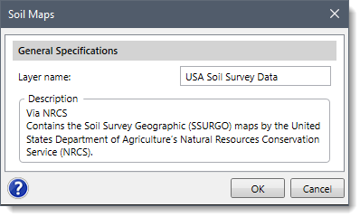 Soil Maps dialog box