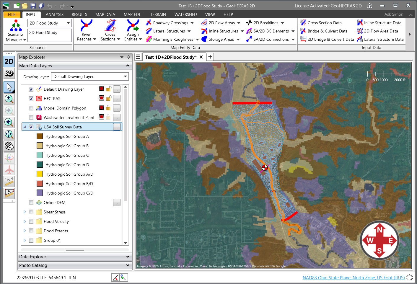 Map View - Downloaded NRCS soil maps data