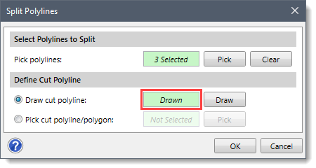 Draw cut polyline read-only field