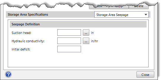 Storage Area Seepage panel