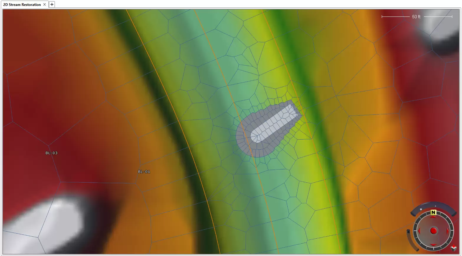 Flow training structure in 2D view mode
