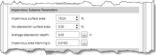 Impervious Subarea Parameters