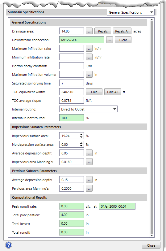 Infiltration Method – Modified Horton