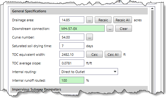 General Specifications - SCS Curve Number