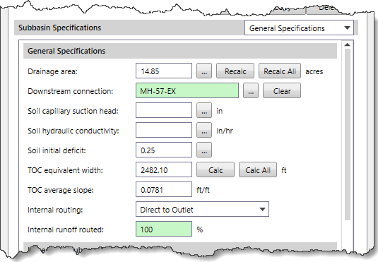 General Specifications - Green Ampt
