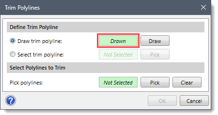 Draw trim polyline read-only field